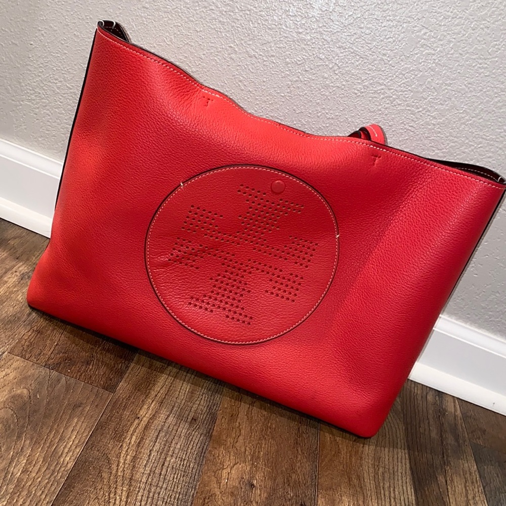 Bright red/orange Tory Burch bag